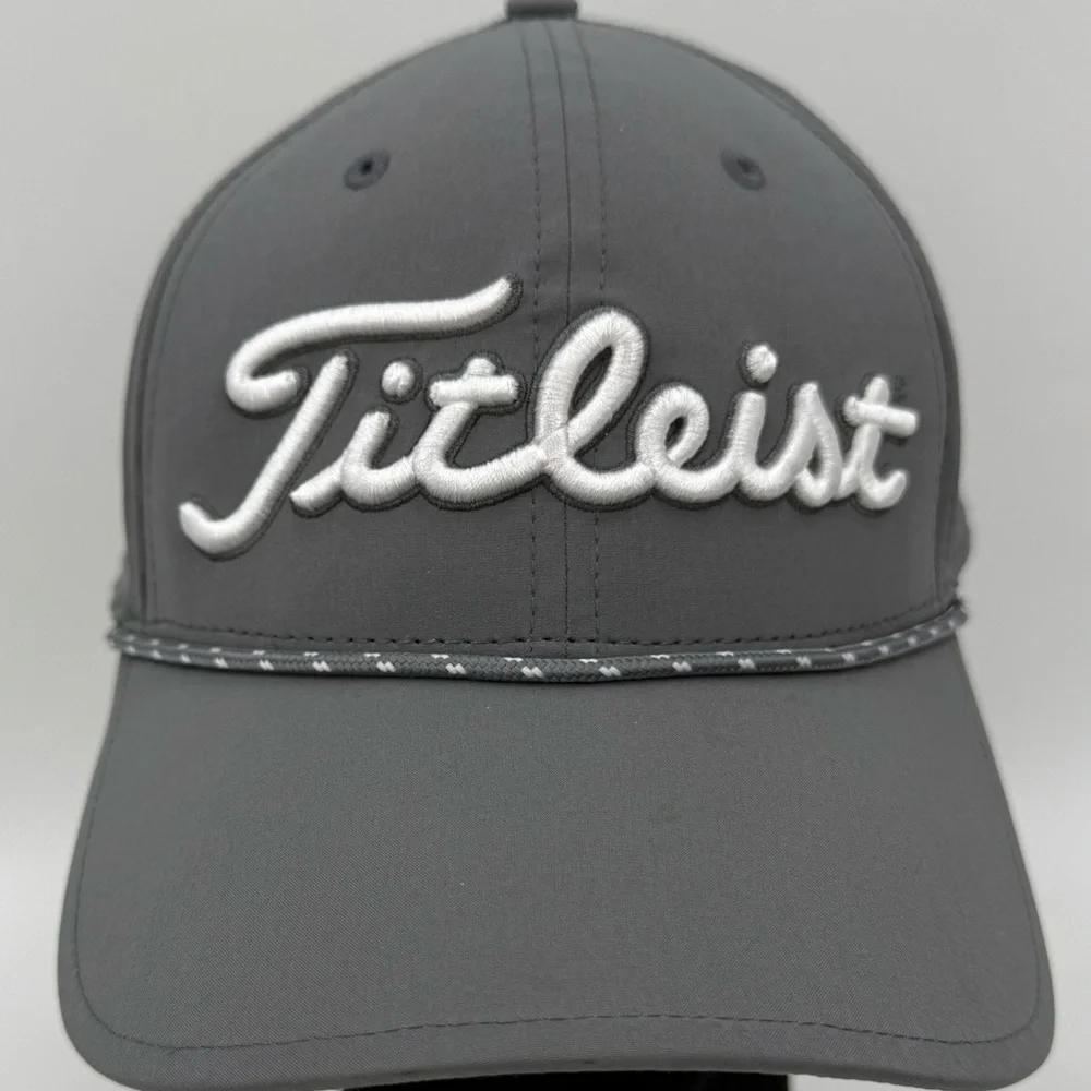 Titleist Golf Tour Breezer FJ ProV1 Adjustable Hat in Charcoal Grey w White NWOT
